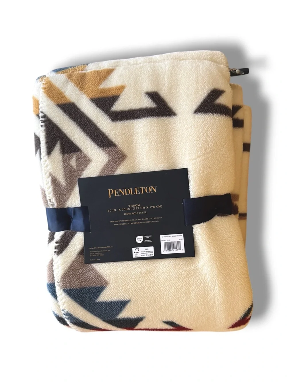 Pendleton White Sands Aztec Berber Throw Blanket 50”x70”